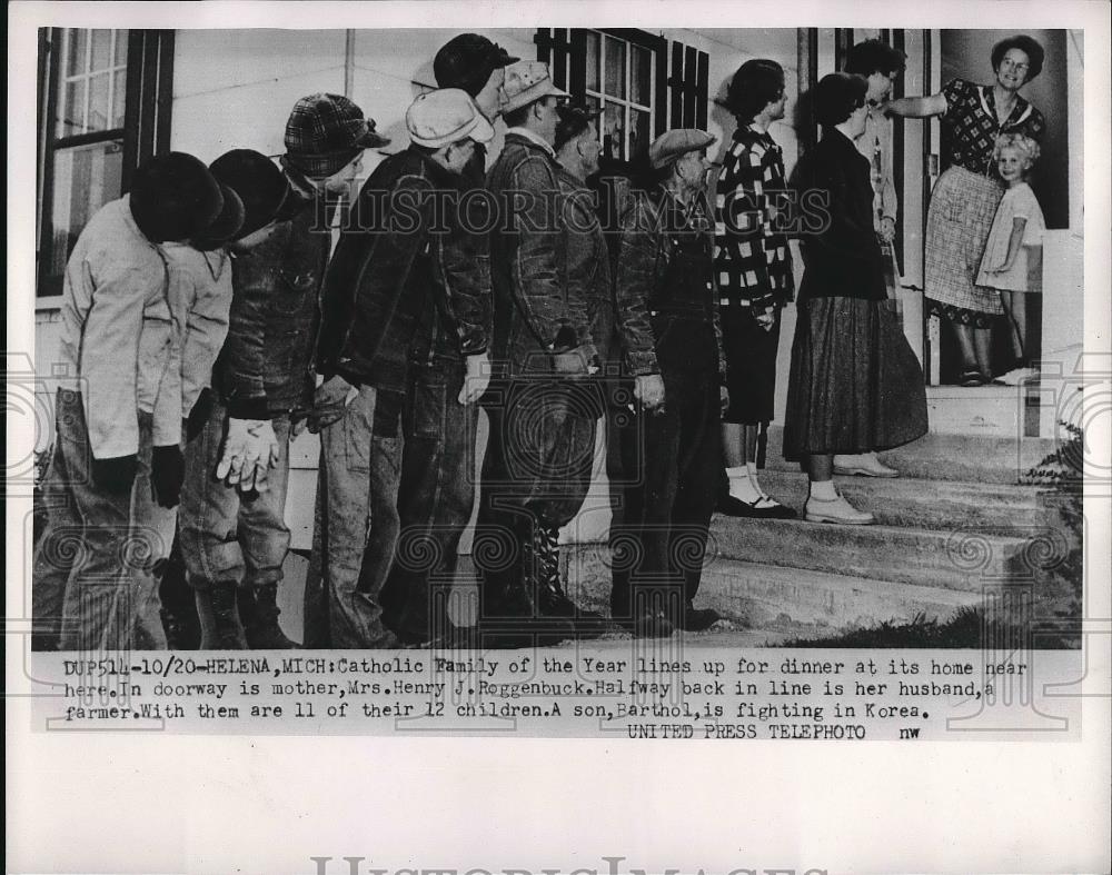 1952 Press Photo The Henry Roggenbuck family, Catholic Family of the Year - Historic Images