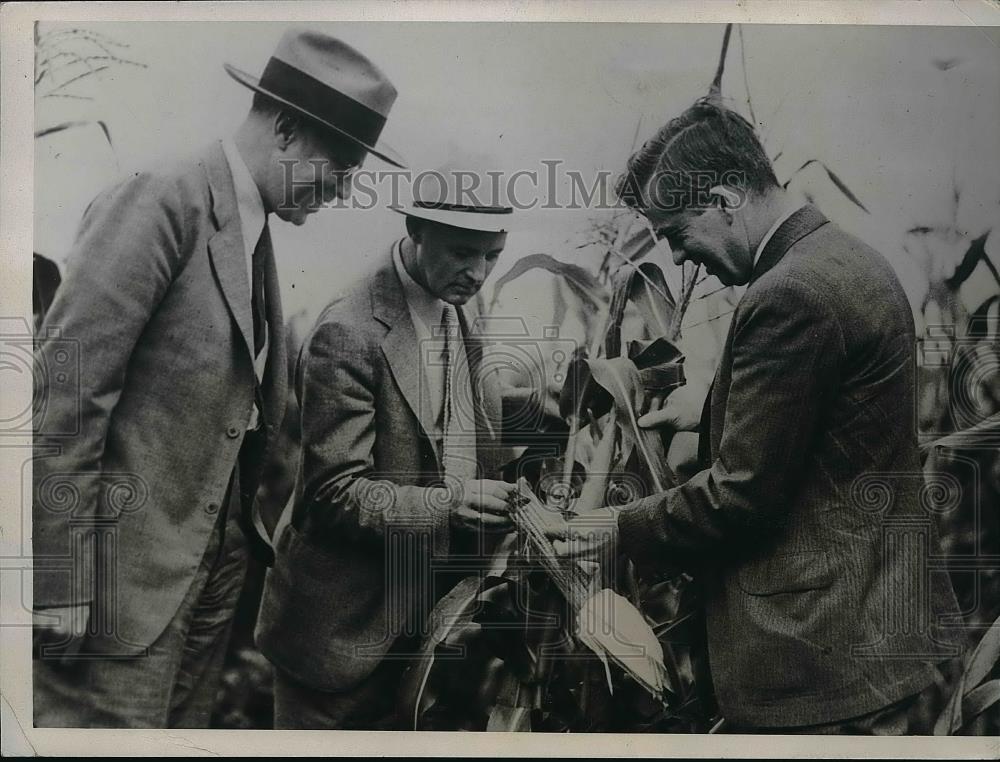 1934 Press Photo Secretary Wallace, R.M. Evans and Leslie Carl - neb19428 - Historic Images