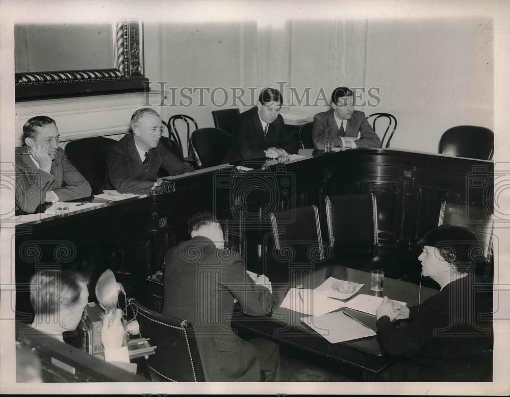 1939 Press Photo Secretary of Labor Francis Perkins, Sen. Hatch, Sen. Byrnes - Historic Images