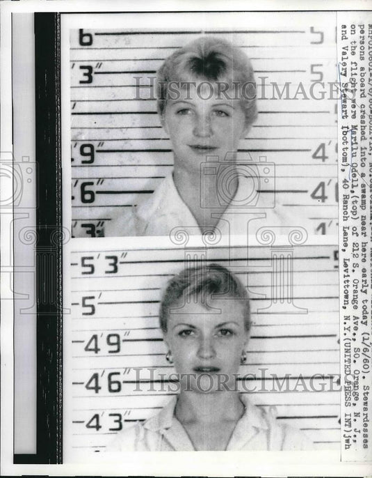 1960 Press Photo Marilu Odell and Valery Stewart's mug shots - nea99566 - Historic Images