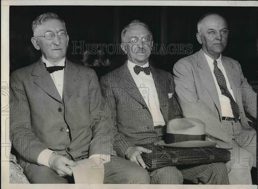 1934 Press Photo Ex Fed, judge Lucius Malmin, CW Larsen,EJ Karasek at Chicago - Historic Images