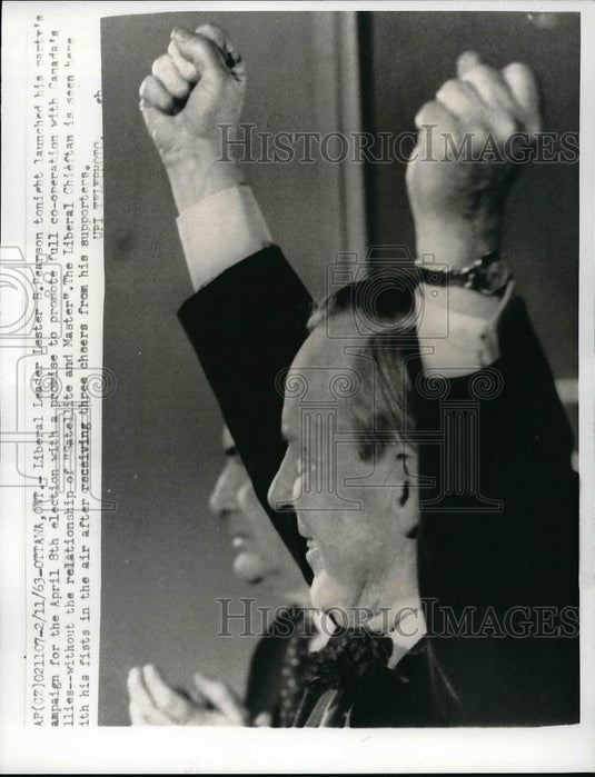 1963 Press Photo Liberal Leader Lester Pearson after launching his campaign - Historic Images