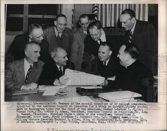 1952 Press Photo Members of special committee of 10 college Presidents - Historic Images