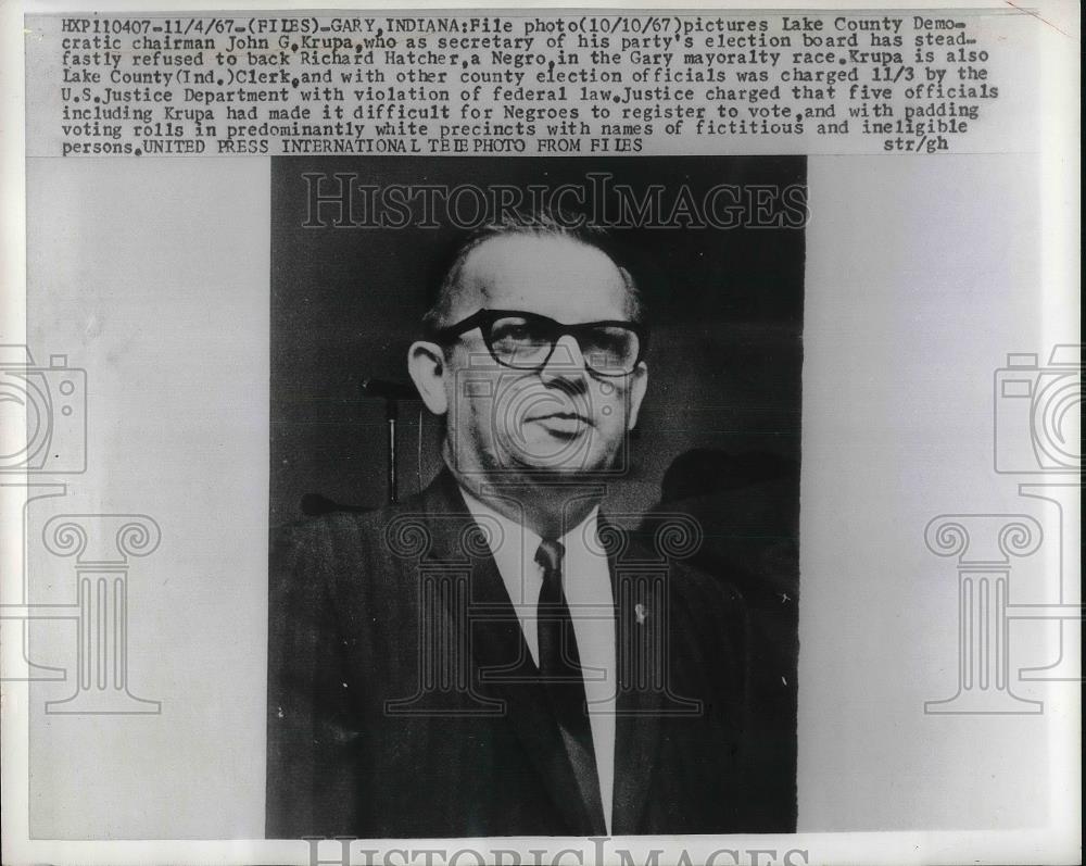 1967 Press Photo Lake County Democratic Chairman John G. Krupa - Historic Images