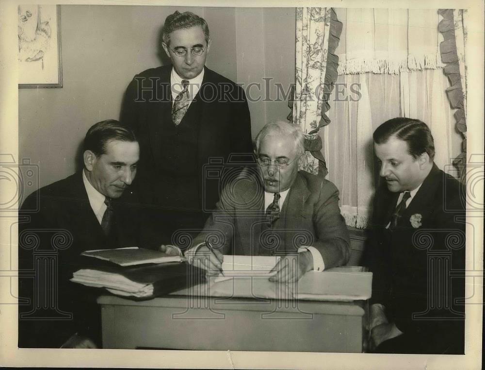 1935 Press Photo Boston, Sabath Committee, M Garsson,PC Borre,A Sabath,W Schell - Historic Images