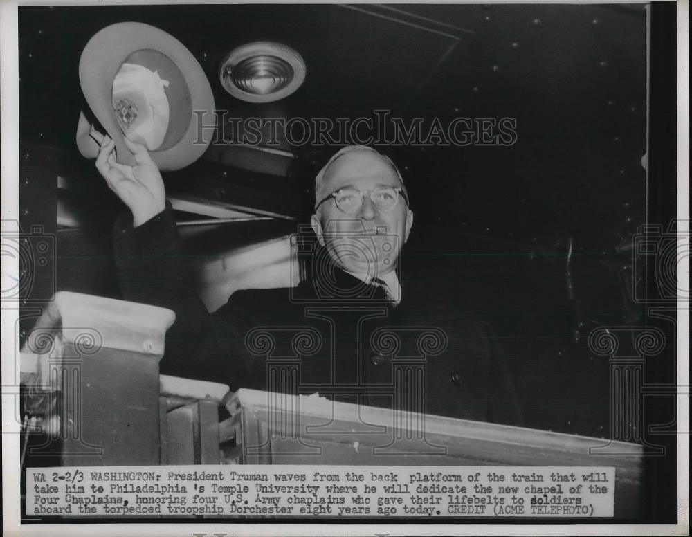 1951 Press Photo President Truman to dedicate a chapel - Historic Images