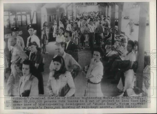 1945 Press Photo terminal station, Clinton Engineering Works, Oak Ridge, TN - Historic Images