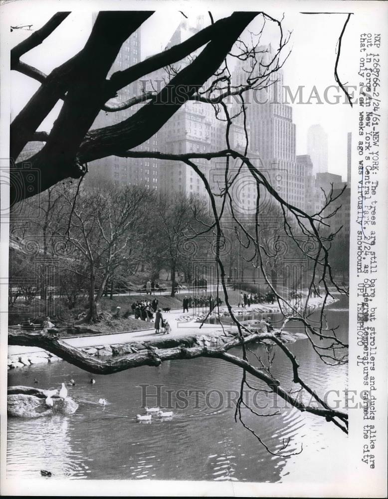 1961 Press Photo People Visiting New York&#39;s Central Park - Historic Images