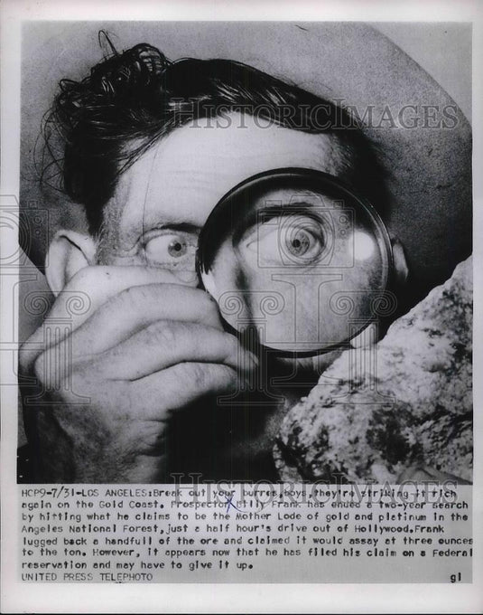 Press Photo Prospect Bill Frank gold - Historic Images