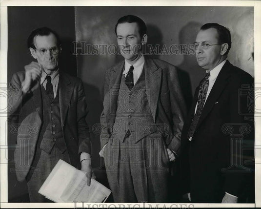 1936 Press Photo Robert S James William J Clark Russell Parsons Criminal Trial - Historic Images