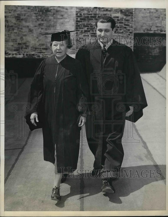 1936 Press Photo Mrs Mabel Slocum Fisher Gets BA Degree - Historic Images