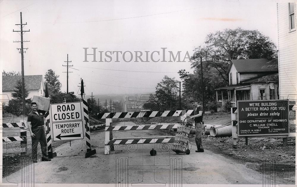 1958 Press Photo Highway Closure Ohio - Historic Images