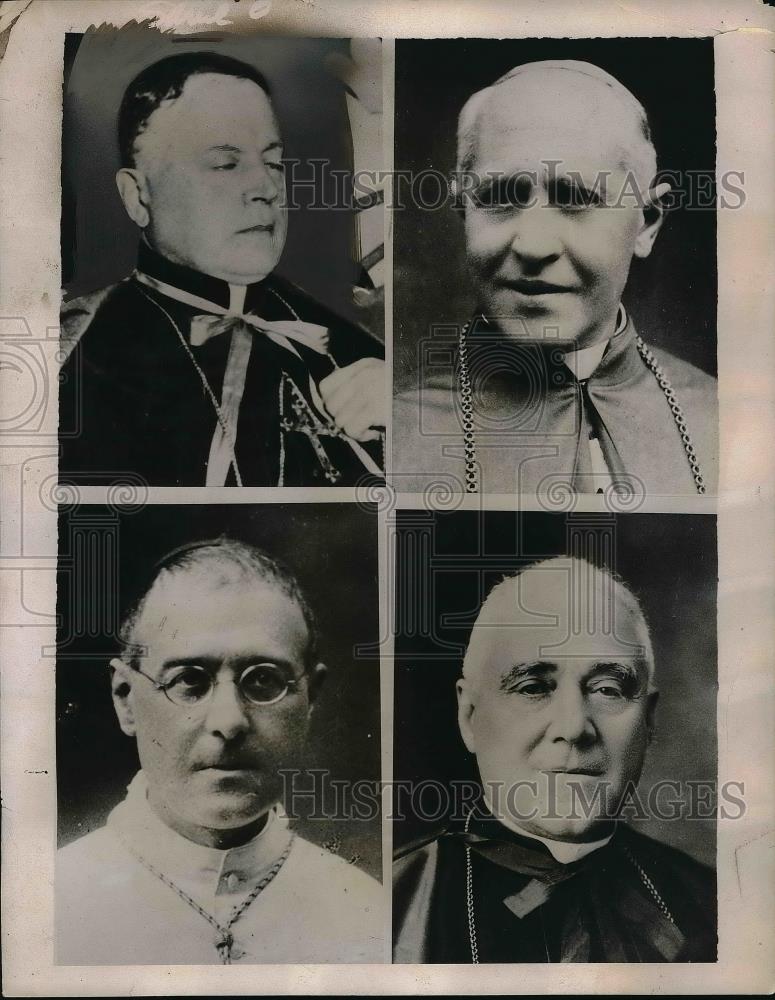 1936 Press Photo Cardinal Tereschini Nuncio, Cardinal Cremonesi, Cardinal Rossi - Historic Images