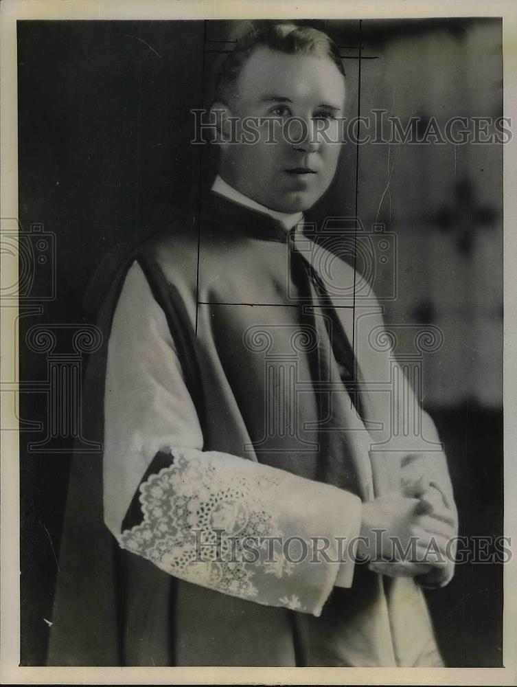 1933 Press Photo Reverend John A Duffy Vicar General of Diocese NJ - Historic Images