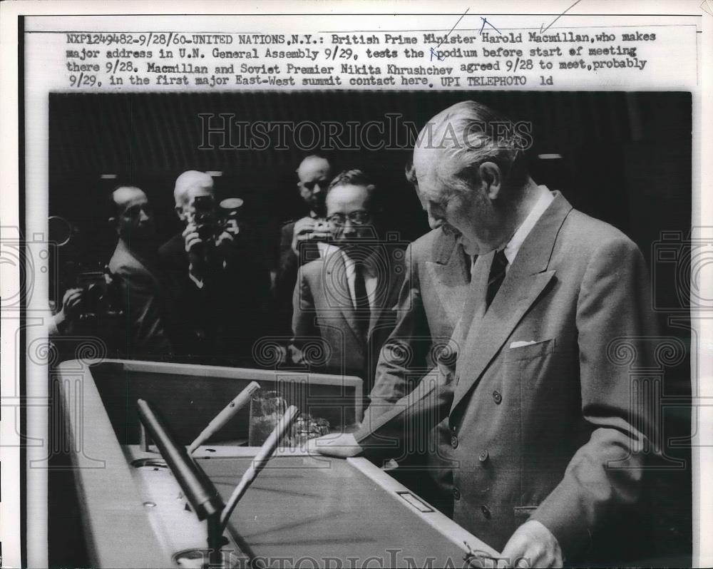 1960 Press Photo British Prime Minister Harold MacMillan - Historic Images