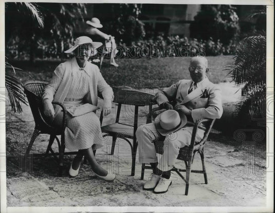 1935 Press Photo Mr & Mrs James L, Ward at Castle Harbour, Bermuda - Historic Images