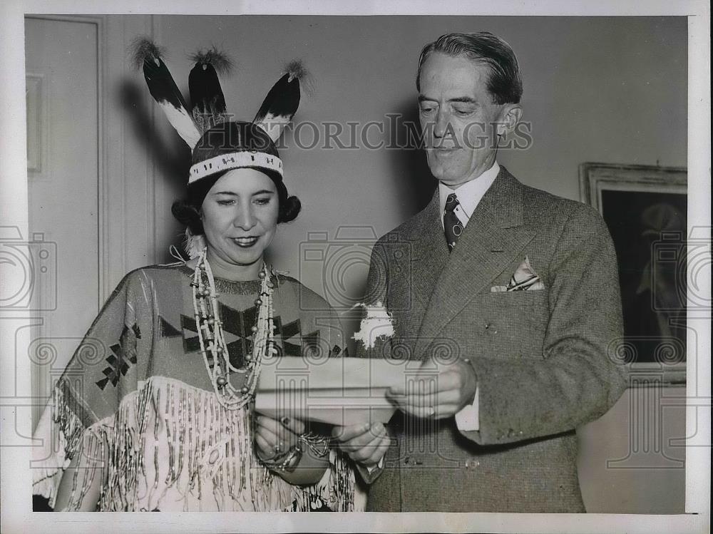 1937 Press Photo Secretary of President Roosevelt Marvin McIntyre &amp; Princess Wh - Historic Images