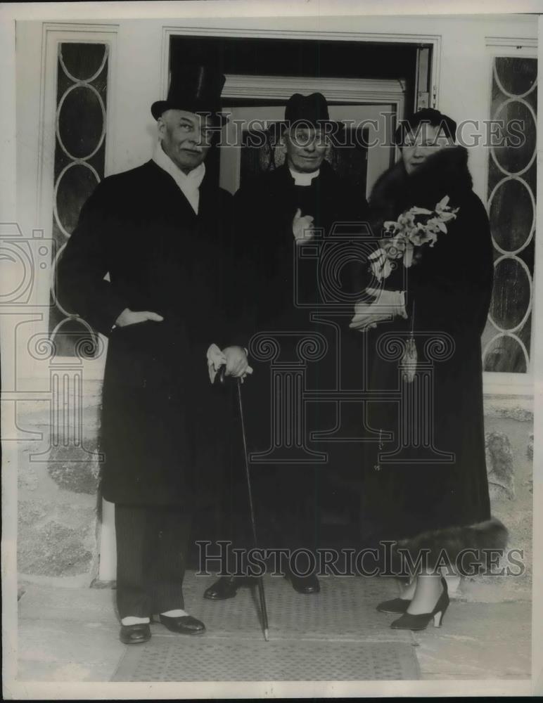 1933 Press Photo Governor Warren Walker &amp; Reverend Burleson - Historic Images