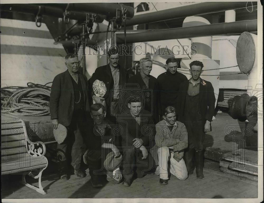1927 Press Photo Men Adrift 96 Hours at Sea, Lovett, Kendall, Nielson, Croker - Historic Images