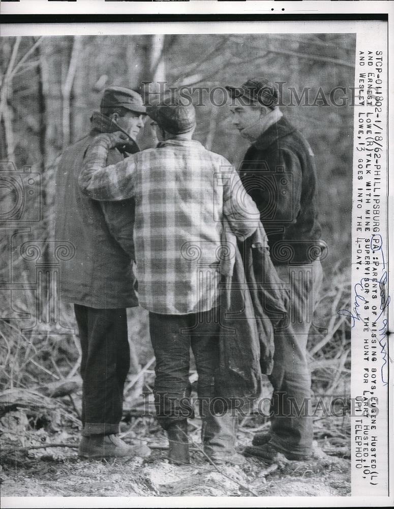 1962 Press Photo Phillipsburgh PA parents of Missing boy Eugene Husted - Historic Images