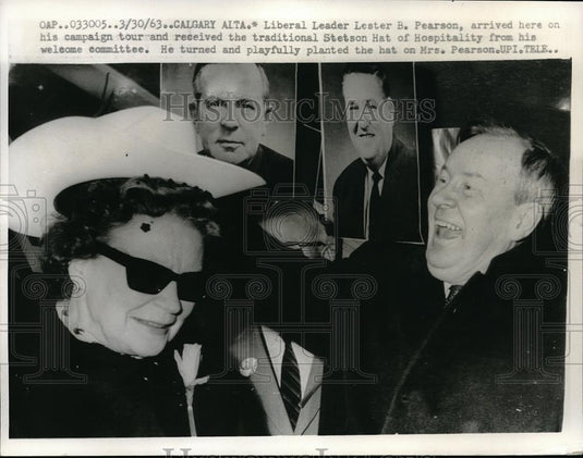 1963 Press Photo Former Canadian Prime Minister Lester Pearson & Mrs Pearson - Historic Images