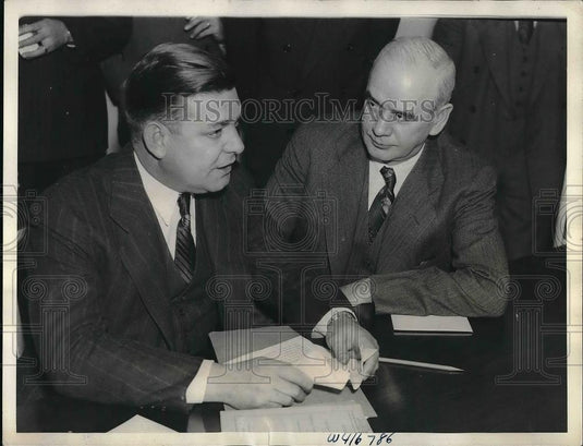 1937 Press Photo Geogre Harrison President American Federation of Labor Railway - Historic Images