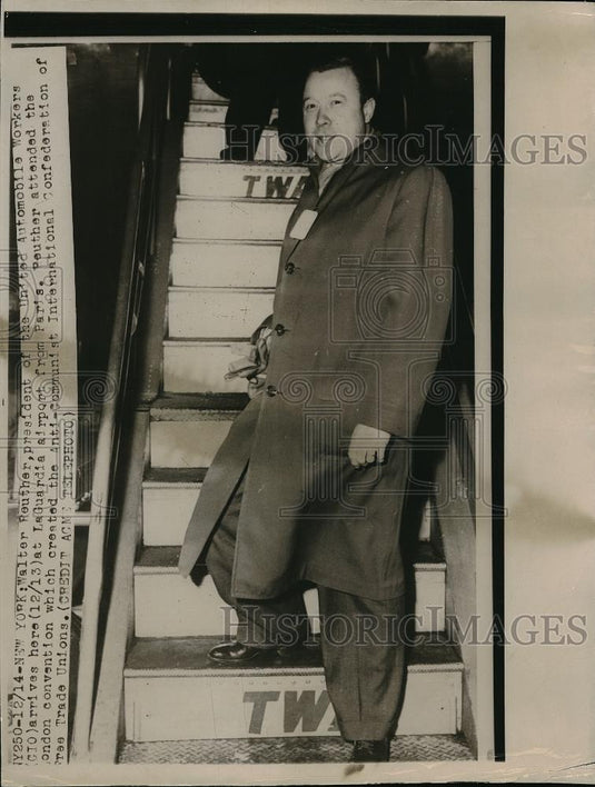 1949 Press Photo Walter Reuther, United Automobile Workers President in New York - Historic Images