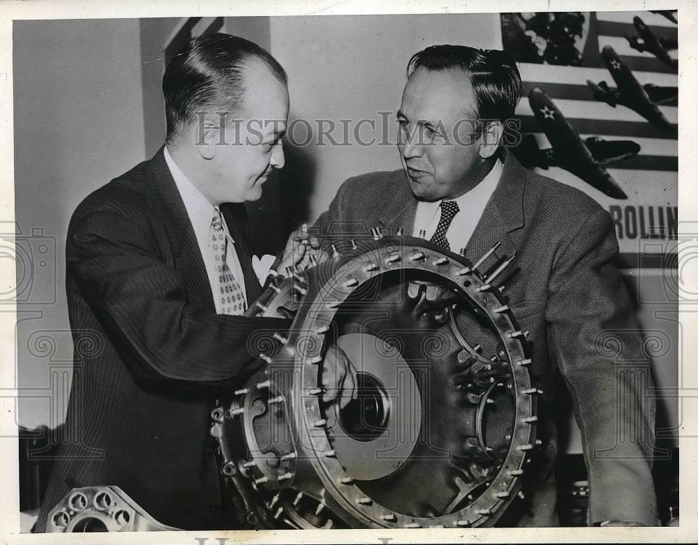 1941 Press Photo Wright Whilrwind, Gov. Murray D. Van Wagoner, Joseph T. Trecker - Historic Images