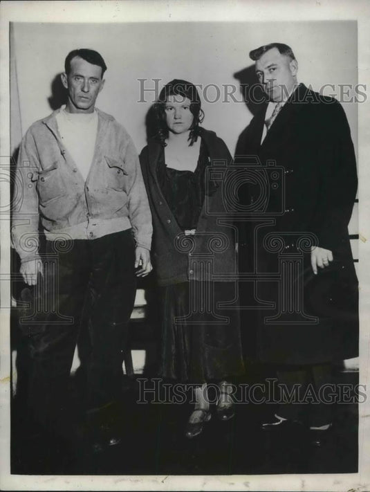 1932 Press Photo A.J. Williams, auto theft, B Phillips & L Grimes in Kansas - Historic Images