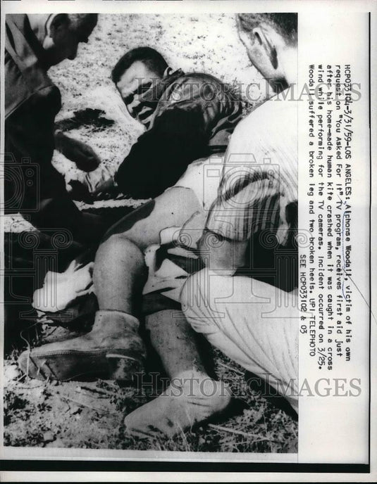 1959 Press Photo Alphonse Woodall, victim of him our request on "You Asked For - Historic Images