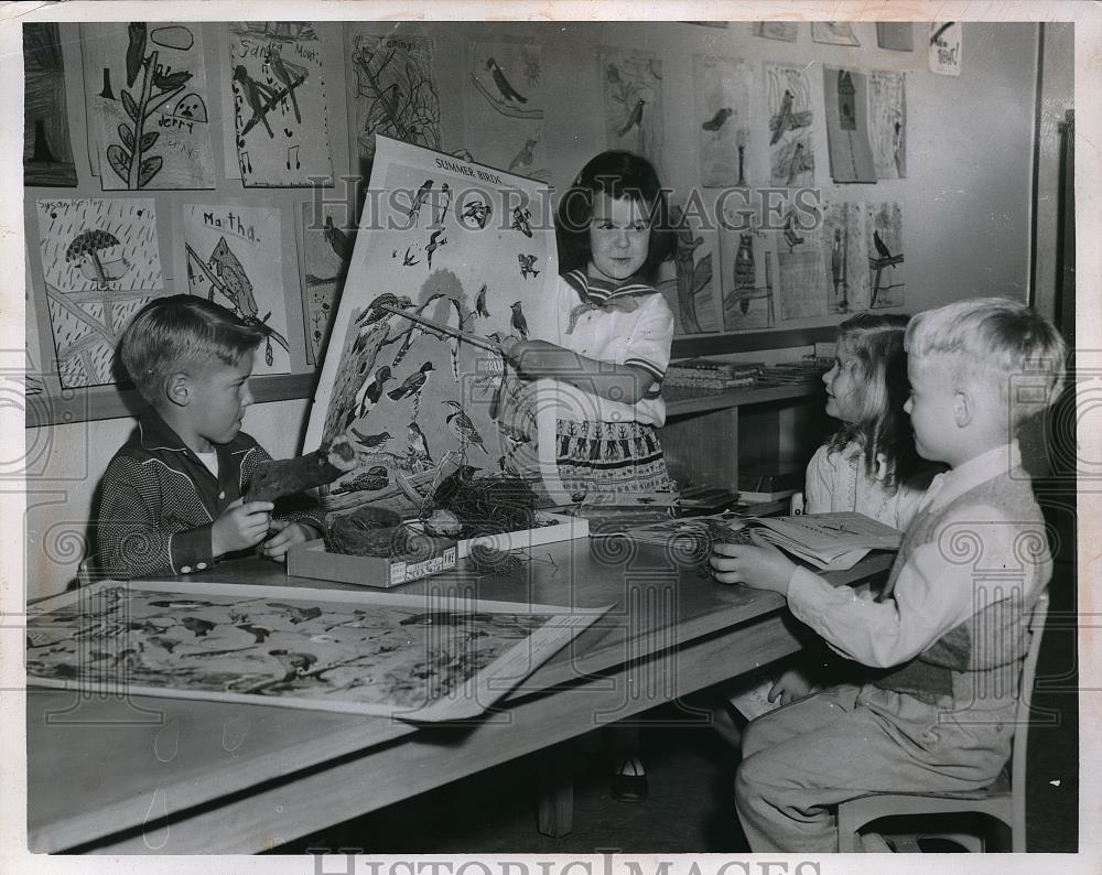 1955 Press Photo Cleveland, Highland school, M Andrews,G Comstock,B Bratton, - Historic Images