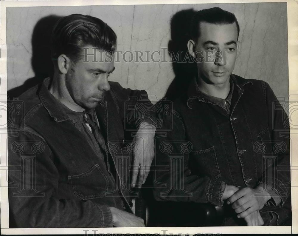 1935 Press Photo Carl &amp; Olin Whitaker Taken into Custody - Historic Images