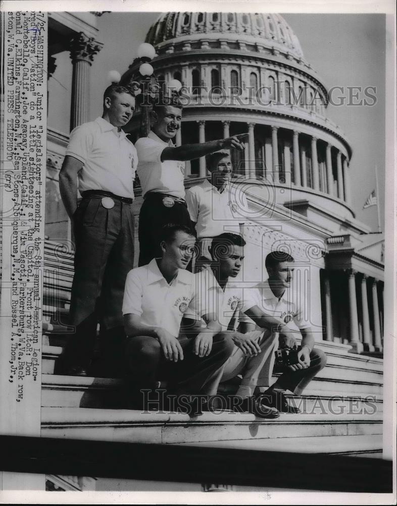 1953 Press Photo Junior Legislators from American Legions Boys Nation - Historic Images