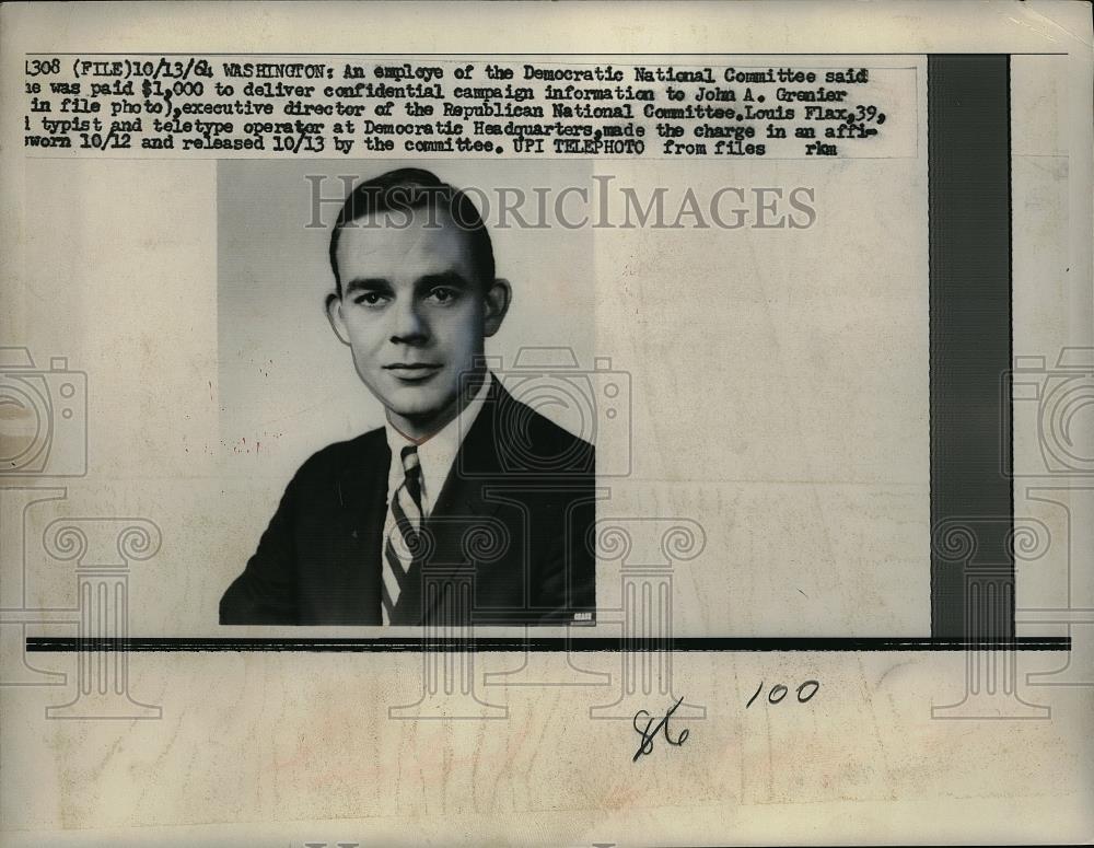 1964 Press Photo John Granier Democratic National Committee - Historic Images