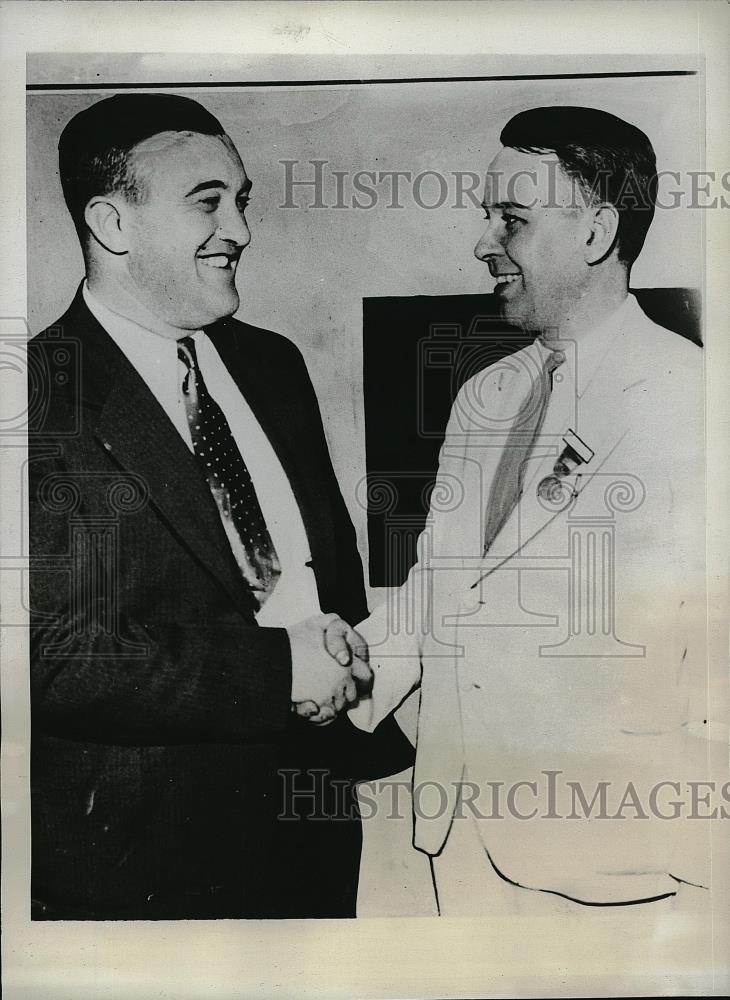 1933 Press Photo Cliff Woodward and Lon Bolish of Young Democratic Club - Historic Images