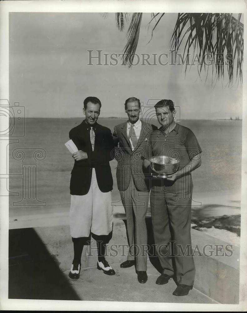 1936 Press Photo Willie Macfarlane, Sir Bede Clifford and Morton McCarthy - Historic Images