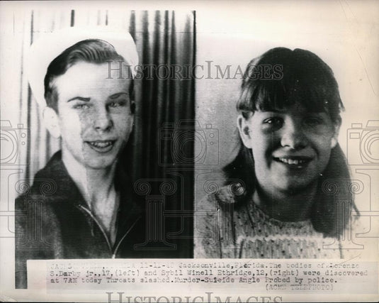 1948 Press Photo Murder victims Sybil W Etheridge & LS Darby Jr in Flo. - Historic Images