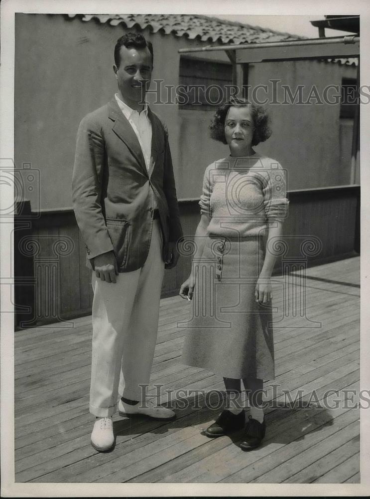 1932 Press Photo Dorothea Gay w/ Arthur Long at the exclusive Southampton - Historic Images