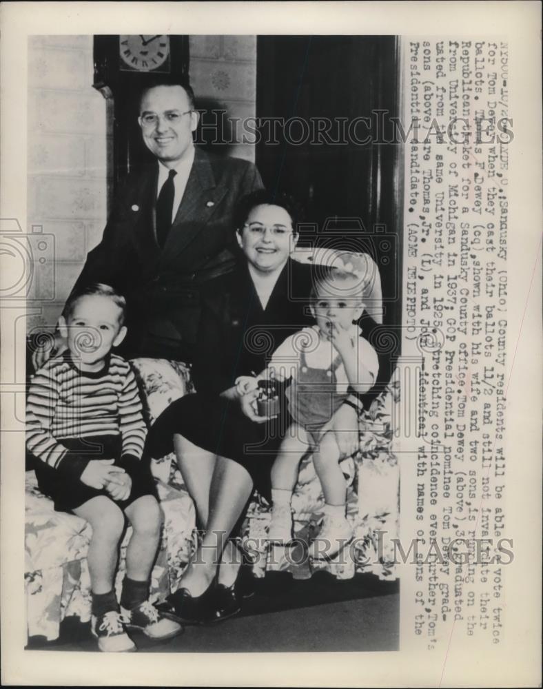 1948 Press Photo Tom F.Dewey with her family run in Republican For Sandusky. - Historic Images