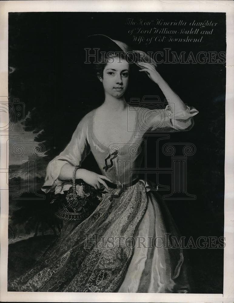 1940 Press Photo Sir Godfrey Kneller Portrait of Wife of Colonel Townshend - Historic Images