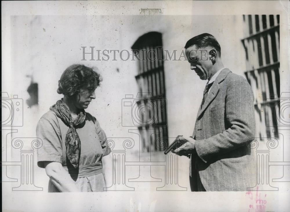 1935 Press Photo Sheriff Guy Krebs, Vivian Lucille Payne Held for Killing Ewign - Historic Images