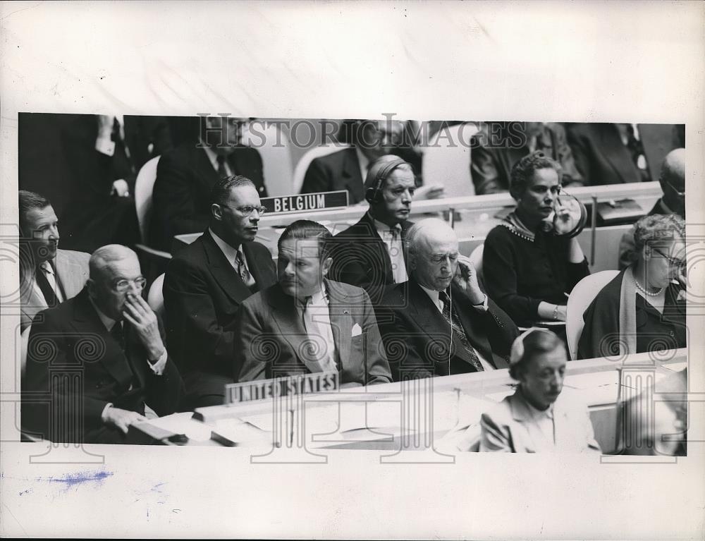 1953 Press Photo Dulles, Lodge, Byrnes, Rep. Frances Bolton, Henry Ford, Carey - Historic Images