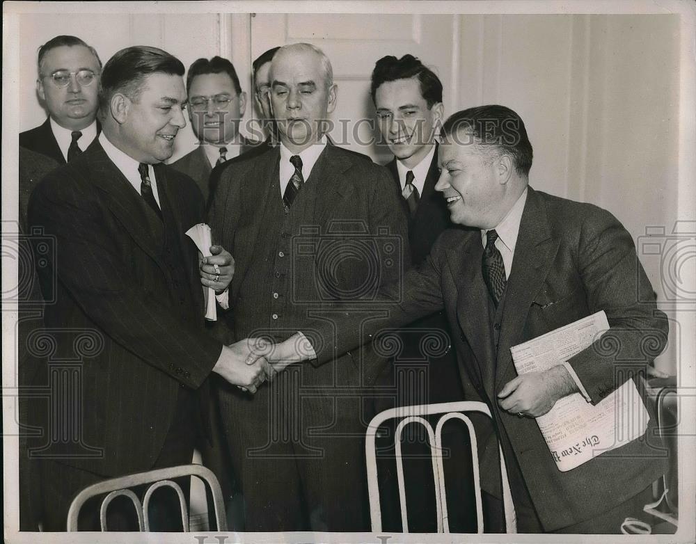 1937 Press Photo George Harrison Leader of Peace Delegation &amp; David Dubinsky - Historic Images