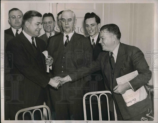 1937 Press Photo George Harrison Leader of Peace Delegation & David Dubinsky - Historic Images