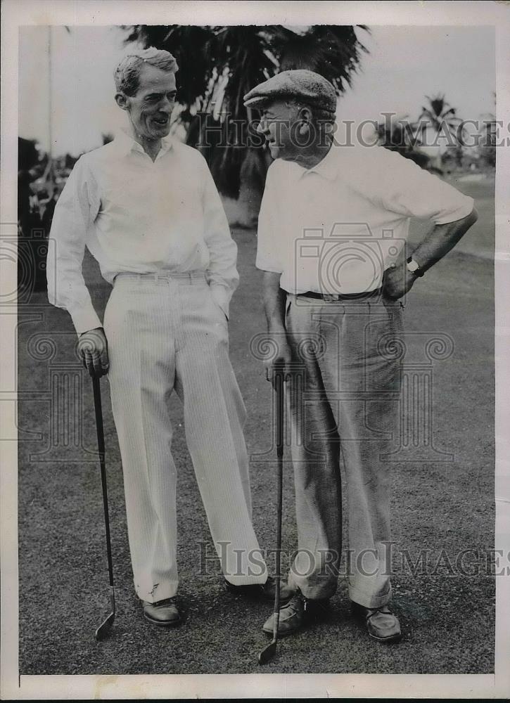 1936 Press Photo Presidental Secy. Marvin McIntyre and Charles Michelson - Historic Images