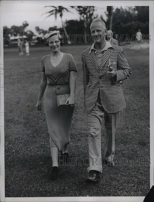 1934 Press Photo Mr & Mrs Alan Howard at Palm Beach, Fla - Historic Images
