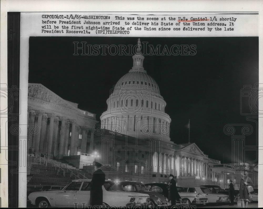 1965 Press Photo US Capitol Before President Johnson - Historic Images