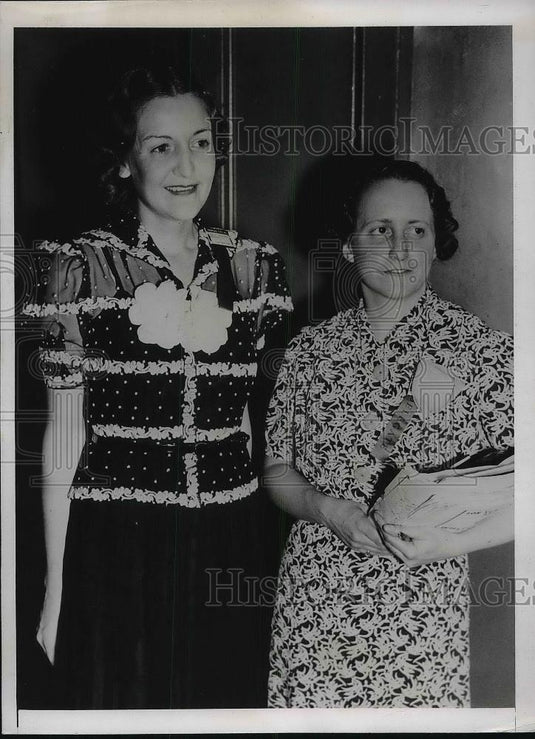 1938 Press Photo Mrs. Worth D. Henderson elected as Treasurer & Mrs. R. Clark - Historic Images