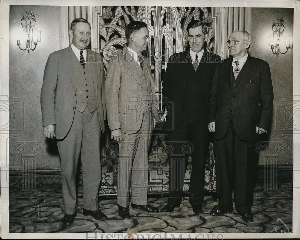 1934 Press Photo David Agans, H. J. Baker, Henry Wallace, George Putnam - Historic Images