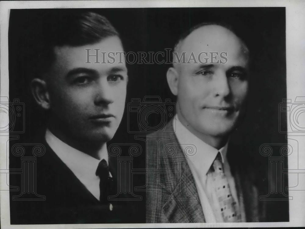 1933 Press Photo Claude E. Kelley, Accidental Murder Victim, Judge E.C. Couch - Historic Images